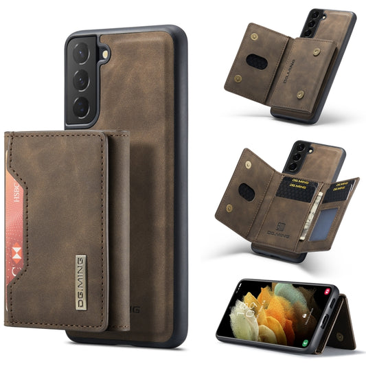 For Samsung Galaxy S21 DG.MING M2 Series 3-Fold Multi Card Bag Back Cover Shockproof Case with Wallet & Holder Function(Coffee) - Galaxy Phone Cases by DG.MING | Online Shopping UK | buy2fix