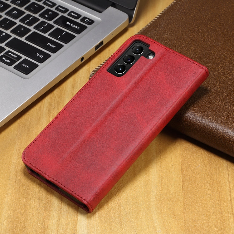 For Samsung Galaxy S21 FE GUSSIM Business Style Horizontal Flip Leather Case with Holder & Card Slots & Wallet(Red) - Galaxy Phone Cases by GUSSIM | Online Shopping UK | buy2fix