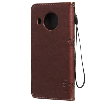 For Nokia X20 Tree & Cat Pattern Pressed Printing Horizontal Flip PU Leather Case with Holder & Card Slots & Wallet & Lanyard(Coffee) - Mobile Accessories by buy2fix | Online Shopping UK | buy2fix