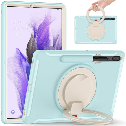 For Samsung Galaxy Tab S8+ / Tab S8 Plus /  Tab S7 FE / Tab S7+/S7 FE 12.4 inch T970 Shockproof TPU + PC Protective Case with 360 Degree Rotation Foldable Handle Grip Holder & Pen Slot(Ice Crystal Blue) - Galaxy Tab S8+ Cases by buy2fix | Online Shopping UK | buy2fix