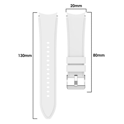 For Samsung Galaxy Watch4 Classic 42mm Silicone Watch Band(White) - Smart Wear by buy2fix | Online Shopping UK | buy2fix