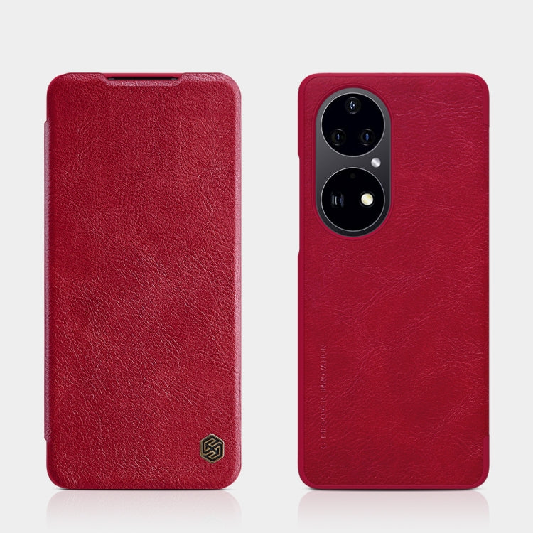 For Huawei P50 Pro NILLKIN QIN Series Crazy Horse Texture Horizontal Flip Leather Case with Card Slot(Red) - Huawei Cases by NILLKIN | Online Shopping UK | buy2fix