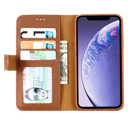 For iPhone 11 Pro Max GEBEI Top-grain Leather Horizontal Flip Protective Case with Holder & Card Slots & Wallet & Photo Frame(Brown) - iPhone 11 Pro Max Cases by GEBEI | Online Shopping UK | buy2fix