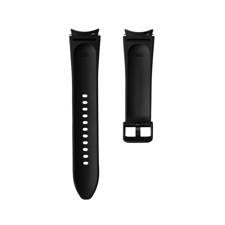 For Samsung Galaxy Watch4 Silicone + Leather Black Buckle Watch Band(Black) - Smart Wear by buy2fix | Online Shopping UK | buy2fix