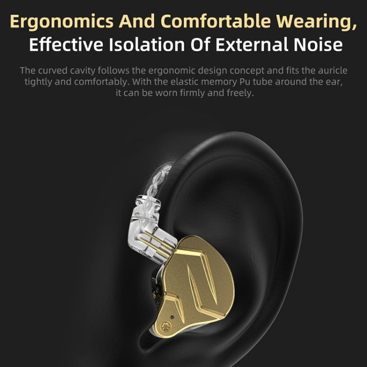 KZ ZSN Pro X Ring Iron Hybrid Drive Metal In-ear Wired Earphone, Mic Version(Gold) - In Ear Wired Earphone by KZ | Online Shopping UK | buy2fix