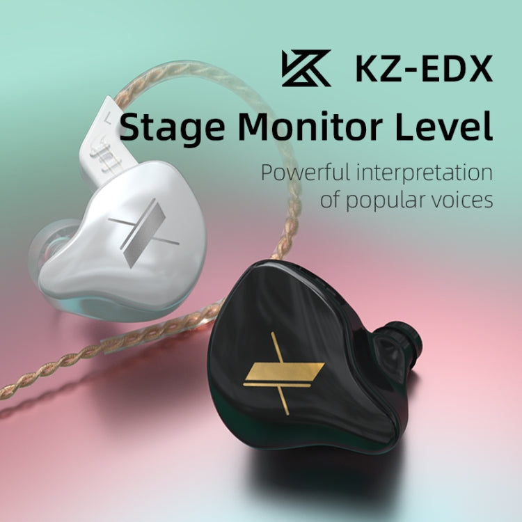 KZ EDX Dynamic Monitor HiFi In-Ear Wired Earphone With Mic(Black) - In Ear Wired Earphone by KZ | Online Shopping UK | buy2fix