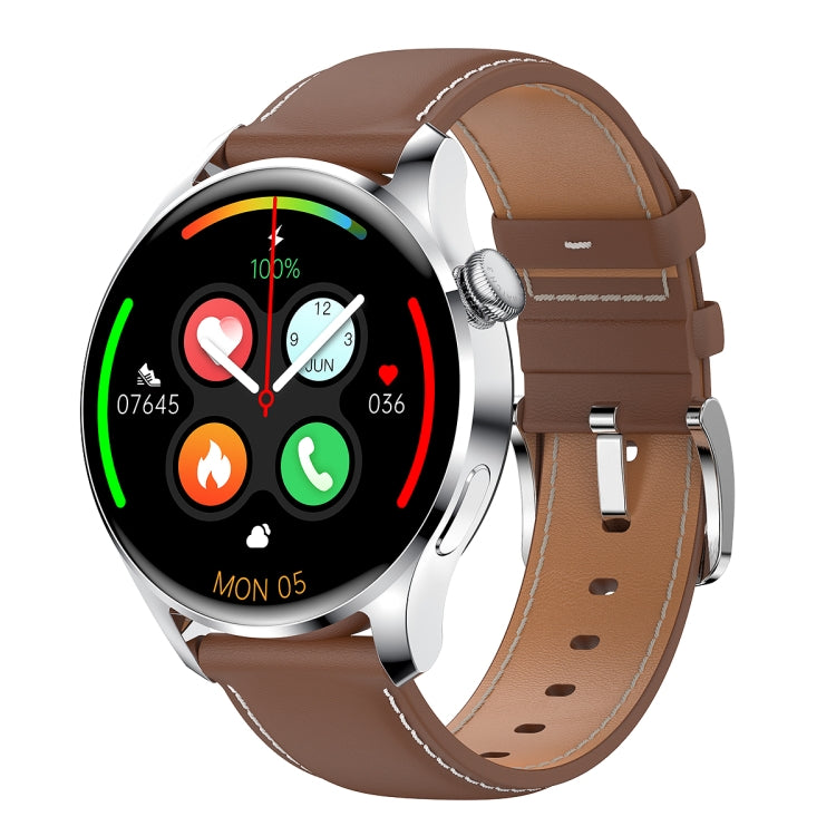 M103 1.35 inch IPS Color Screen IP67 Waterproof Smart Watch, Support Sleep Monitoring / Heart Rate Monitoring / Bluetooth Call / Music Playback, Style: Leather Strap(Brown) - Smart Wear by buy2fix | Online Shopping UK | buy2fix