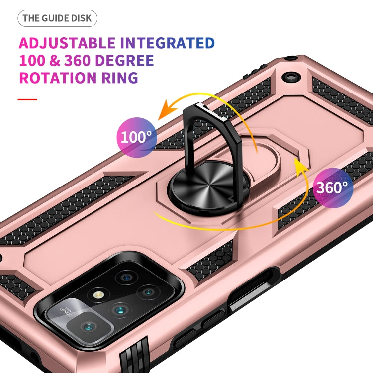 For Xiaomi Redmi 10 Shockproof TPU + PC Phone Case with 360 Degree Rotating Holder(Rose Gold) - Xiaomi Cases by buy2fix | Online Shopping UK | buy2fix