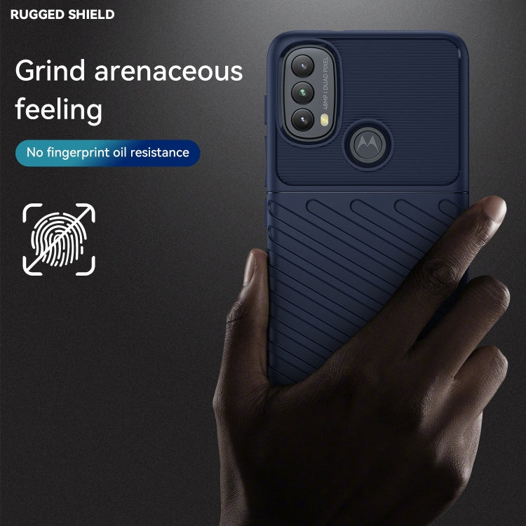 For Motorola Moto E20 / E30 / E40 Thunderbolt Shockproof TPU Soft Phone Case(Blue) - Mobile Accessories by buy2fix | Online Shopping UK | buy2fix