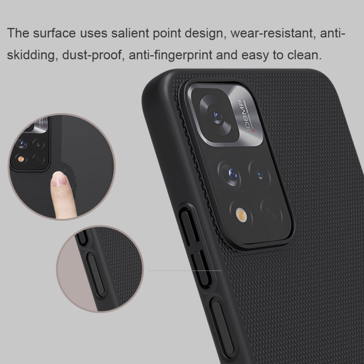 For Xiaomi Redmi Note 11 Pro Glogal / 11 Pro Glogal 5G / 11 Pro+ 5G India / 11E Pro 5G NILLKIN Frosted Concave-convex Texture PC Case (Black) - Xiaomi Cases by NILLKIN | Online Shopping UK | buy2fix