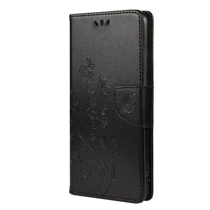 For Samsung Galaxy A53 5G Butterfly Flower Pattern Horizontal Flip Leather Phone Case with Card Slot & Holder(Black) - Samsung Accessories by buy2fix | Online Shopping UK | buy2fix