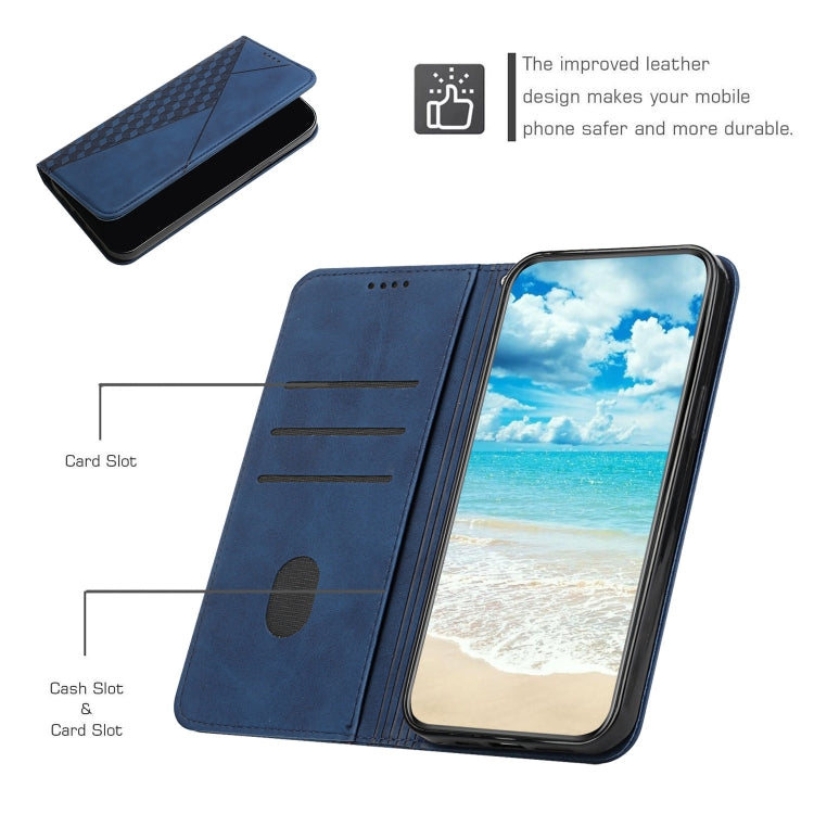 For Motorola Edge 20 Lite Skin Feel Magnetic Leather Phone Case(Blue) - Motorola Cases by buy2fix | Online Shopping UK | buy2fix