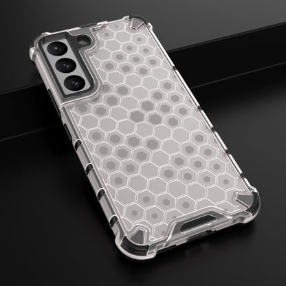 For Samsung Galaxy S22 5G Honeycomb PC + TPU Phone Case(White) - Galaxy S22 5G Cases by buy2fix | Online Shopping UK | buy2fix