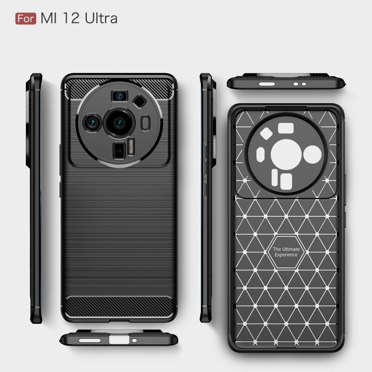 For Xiaomi Mi 12 Ultra 5G Brushed Texture Carbon Fiber TPU Phone Case(Black) - Xiaomi Cases by GKK | Online Shopping UK | buy2fix