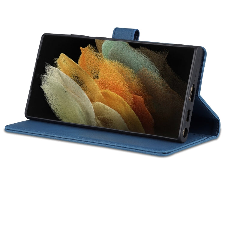 For Samsung Galaxy S22 Ultra AZNS Dream II Skin Feel PU+TPU Horizontal Flip PU Phone Case(Blue) - Samsung Accessories by AZNS | Online Shopping UK | buy2fix
