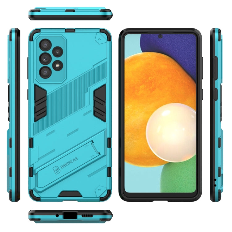For Samsung Galaxy A73 5G Punk Armor 2 in 1 PC + TPU Shockproof Phone Case with Invisible Holder(Blue) - Samsung Accessories by buy2fix | Online Shopping UK | buy2fix