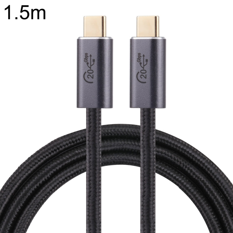 20Gbps USB 3.2 USB-C / Type-C Male to USB-C / Type-C Male Braided Data Cable, Cable Length:1.5m(Black) - Computer & Networking by buy2fix | Online Shopping UK | buy2fix