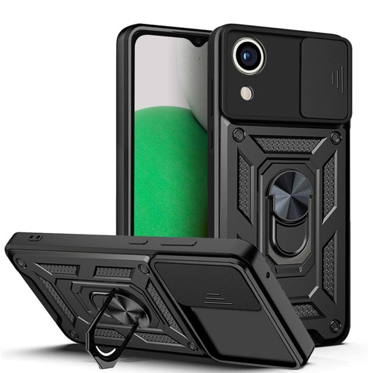 For Samsung Galaxy A03 Core Sliding Camera Cover Design TPU+PC Phone Case(Black) - Galaxy Phone Cases by buy2fix | Online Shopping UK | buy2fix