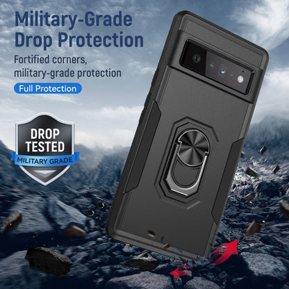 For Google Pixel 6 Pro Pioneer Armor Heavy Duty PC + TPU Holder Phone Case(Black) - Mobile Accessories by buy2fix | Online Shopping UK | buy2fix