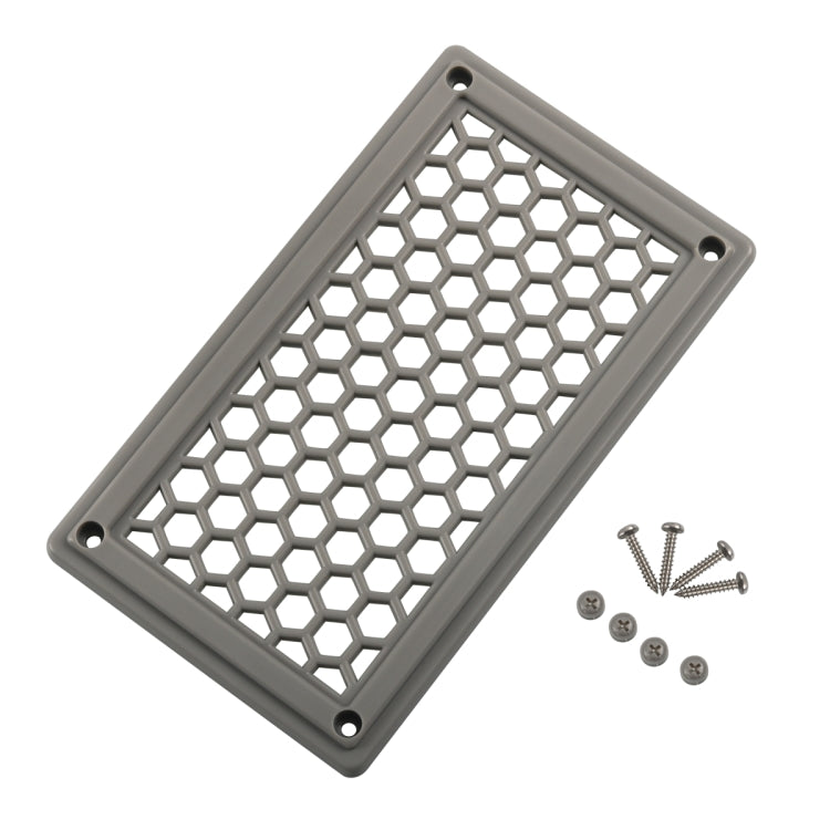 A6791 198x114mm RV / Bus Hexagon Pattern Air Inlet Panel with Screws(Grey) - In Car by buy2fix | Online Shopping UK | buy2fix