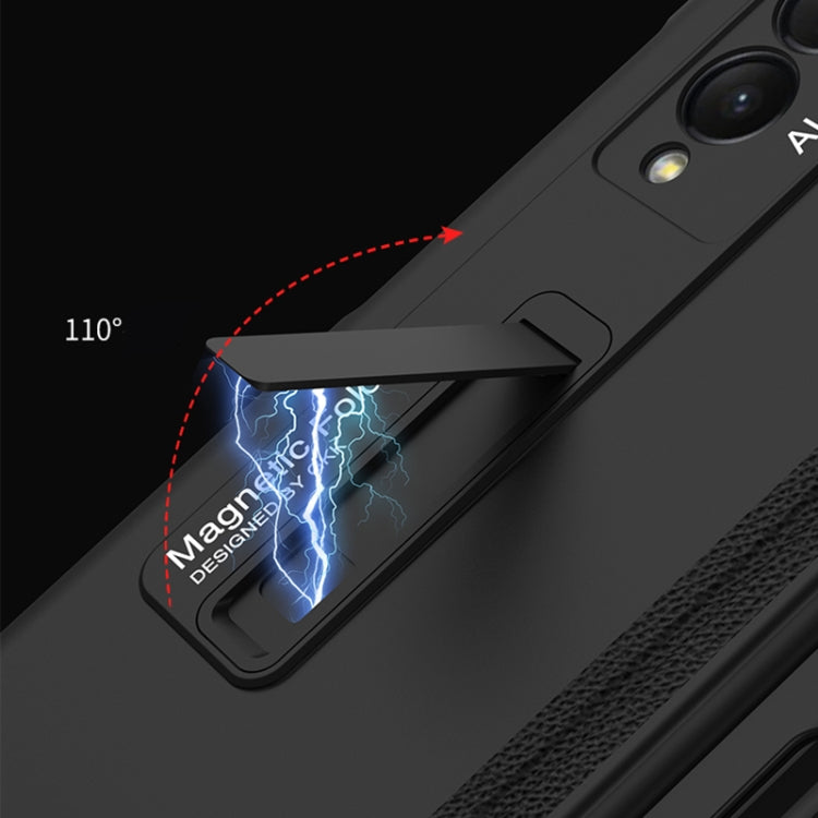 For Samsung Galaxy Z Fold3 5G GKK Integrated Magnetic Full Coverage Phone Flip Case with Pen Slot(Black) - Galaxy Phone Cases by GKK | Online Shopping UK | buy2fix