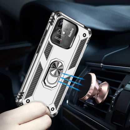 For Xiaomi Redmi 10C Shockproof TPU + PC Phone Case with 360 Degree Rotating Holder(Silver) - Xiaomi Cases by buy2fix | Online Shopping UK | buy2fix