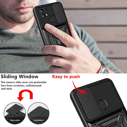For Xiaomi Redmi 10C 4G Sliding Camera Cover Design TPU+PC Phone Case(Red) - Xiaomi Accessories by buy2fix | Online Shopping UK | buy2fix