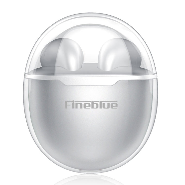 Fineblue F-22PRO TWS Bluetooth Earphone with Transparent Jelly Charging Case(Silver) - TWS Earphone by Fineblue | Online Shopping UK | buy2fix