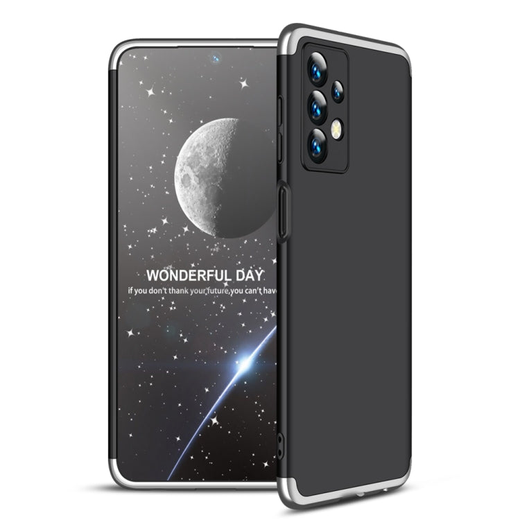 For Samsung Galaxy A13 4G GKK Three Stage Splicing Full Coverage PC Phone Case(Black Silver) - Galaxy Phone Cases by GKK | Online Shopping UK | buy2fix