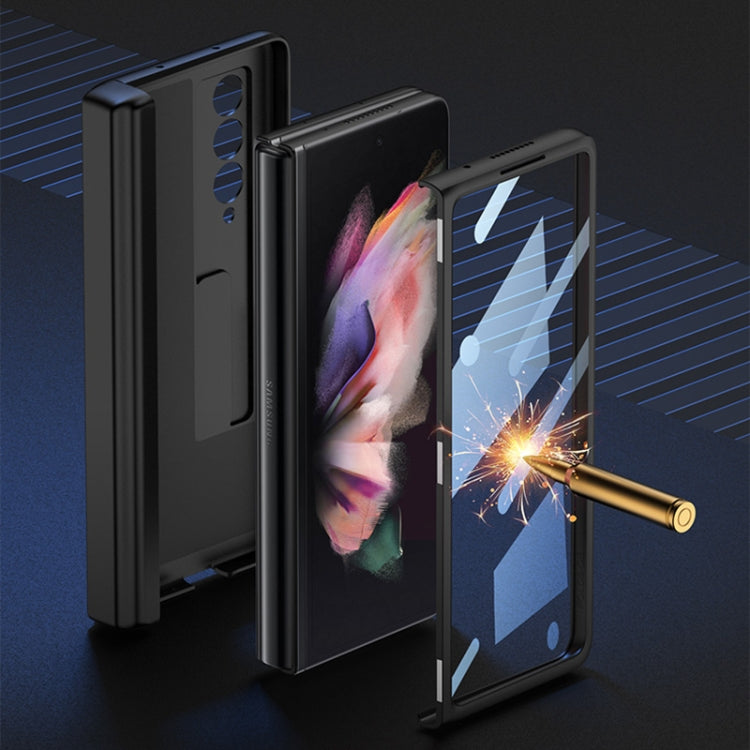 For Samsung Galaxy Z Fold3 5G GKK Integrated Magnetic Full Coverage Phone Flip Case with Pen Box(Black) - Galaxy Phone Cases by GKK | Online Shopping UK | buy2fix