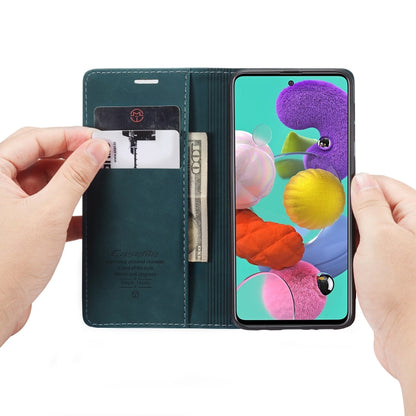 For Galaxy A51 CaseMe Multifunctional Horizontal Flip Leather Case, with Card Slot & Holder & Wallet(Blue) - Galaxy Phone Cases by CaseMe | Online Shopping UK | buy2fix