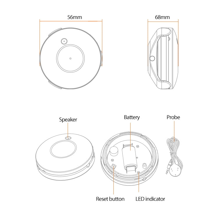 NEO NAS-WS02B ZigBee Water Sensor Flood Sensor - Security by NEO | Online Shopping UK | buy2fix