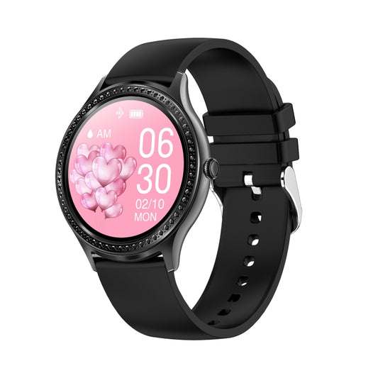 AK35 1.32 inch IPS Color Screen Smart Watch, Support Sleep Monitoring/Blood Oxygen Monitoring(Black Silicone Watch Band) - Smart Wear by buy2fix | Online Shopping UK | buy2fix