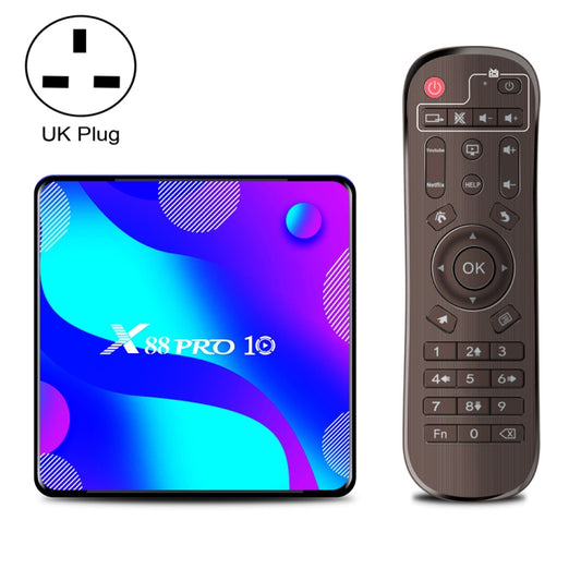 X88 PRO10 4K Smart TV BOX Android 11.0 Media Player, RK3318 Quad-Core 64bit Cortex-A53, RAM: 2GB, ROM: 16GB(UK Plug) - Consumer Electronics by buy2fix | Online Shopping UK | buy2fix