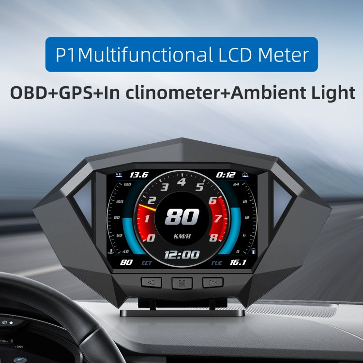 P1 3.5 inch Car OBD2 GPS HUD Head Up System Smart Digital Speedometer Meter Display - In Car by buy2fix | Online Shopping UK | buy2fix