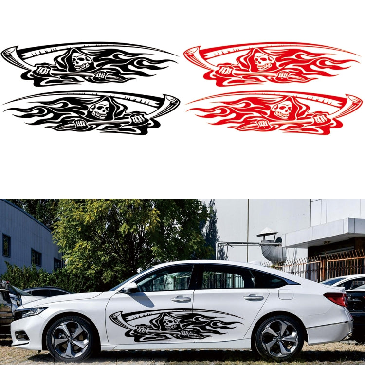2 PCS/Set D-435 Grim Reaper Pattern Car Modified Decorative Sticker(White) - In Car by buy2fix | Online Shopping UK | buy2fix