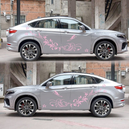 D-462 Butterfly Loves Flowers Pattern Car Modified Decorative Sticker(Pink) - In Car by buy2fix | Online Shopping UK | buy2fix