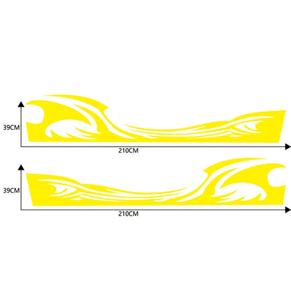 2 PCS/Set D-467 Waves Pattern Car Modified Decorative Sticker(Yellow) - In Car by buy2fix | Online Shopping UK | buy2fix