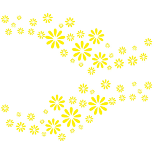 2 PCS/Set D-483 Flower Pattern Car Modified Decorative Sticker(Yellow) - In Car by buy2fix | Online Shopping UK | buy2fix