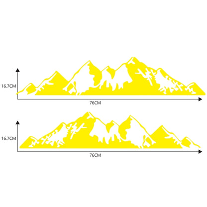 2 PCS/Set D-750 Mountain Pattern Car Modified Decorative Sticker(Yellow) - In Car by buy2fix | Online Shopping UK | buy2fix