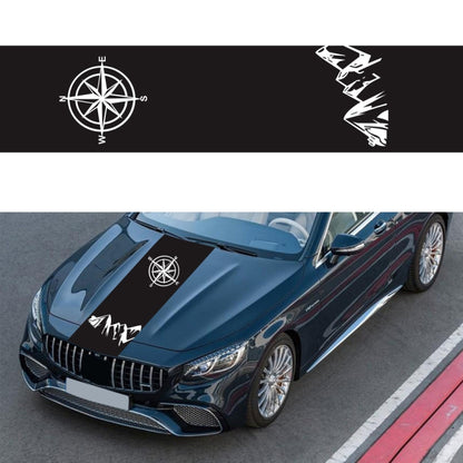 D-864 Compass Pattern Car Modified Decorative Sticker(Black) - In Car by buy2fix | Online Shopping UK | buy2fix