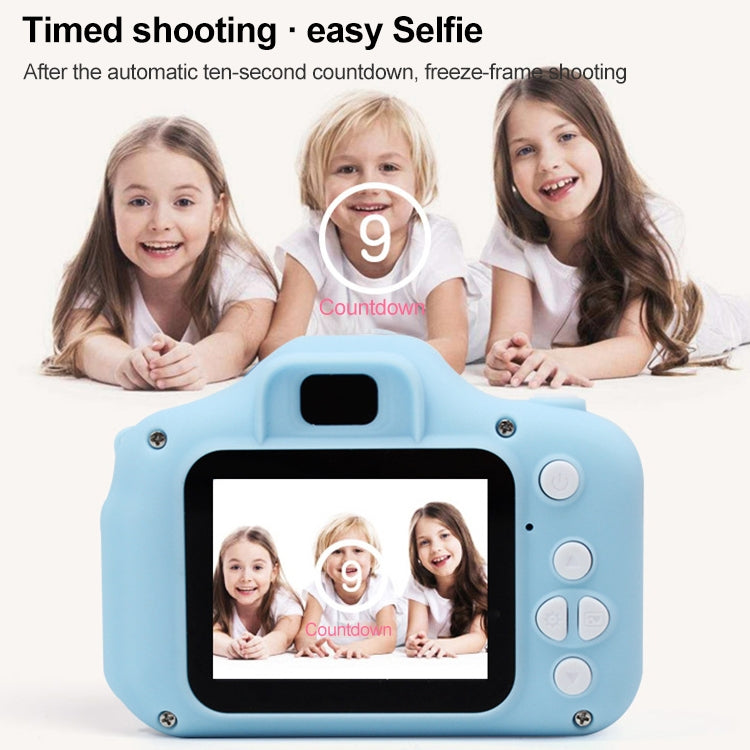 X2S 2.0 Inch LCD Screen Mini Children Camera Digital Camera, Resolution:HD Single Camera 1300W+ 32G Memory Card + Card Reader + Cartoon Stickers(Green) - Consumer Electronics by buy2fix | Online Shopping UK | buy2fix