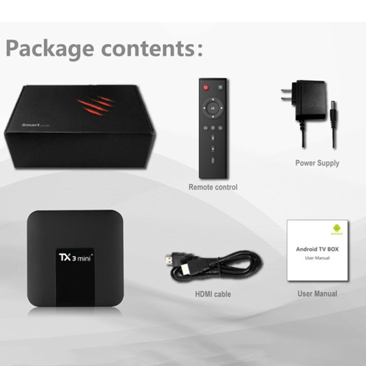 TX3 mini+  Android 11.0 Smart TV Box, Amlogic S905W2 Quad Core, Memory:2GB+16GB, 2.4GHz / 5GHz WiFi(UK Plug) - Amlogic S905 by buy2fix | Online Shopping UK | buy2fix