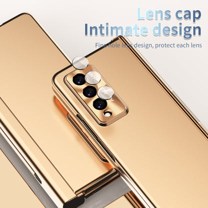 For Samsung Galaxy Z Fold3 5G Electroplating Hinged Folding Phone Case with S Pen Fold Edition(Gold) - Samsung Accessories by buy2fix | Online Shopping UK | buy2fix