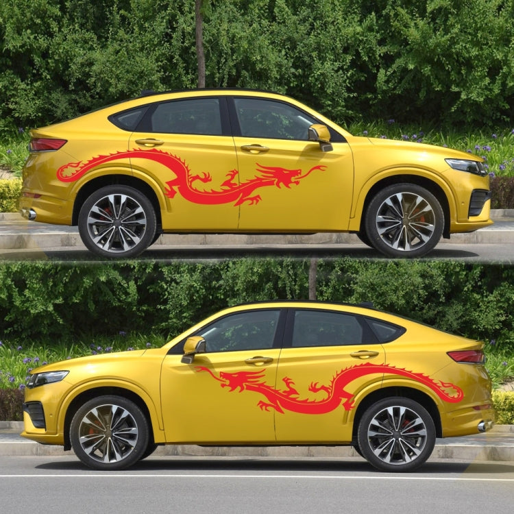 2 PCS/Set D-965 Dragon Pattern Car Modified Decorative Sticker(Red) - In Car by buy2fix | Online Shopping UK | buy2fix