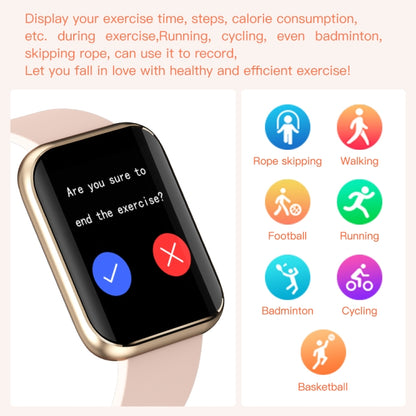 GX08 1.69 Inch Square Screen Smart Watch Supports Heart Rate Detection, Blood Pressure Detection, Blood Oxygen Detection(Gold) - Smart Wear by buy2fix | Online Shopping UK | buy2fix