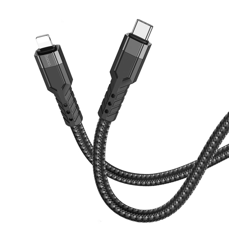 hoco U110 20W USB-C / Type-C to 8 Pin PD Charging Data Cable，Length：1.2m(Black) - 2 in 1 Cable by hoco | Online Shopping UK | buy2fix