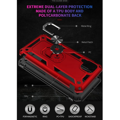 For Huawei P40 Lite Shockproof TPU + PC Protective Case with 360 Degree Rotating Holder(Red) - Mobile Accessories by buy2fix | Online Shopping UK | buy2fix