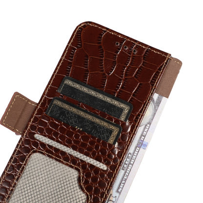 For Huawei Nova Y90/Enjoy 50 Pro Crocodile Top Layer Cowhide Leather Phone Case(Brown) - Huawei Cases by buy2fix | Online Shopping UK | buy2fix