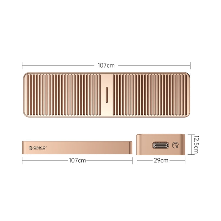 ORICO M221C3-RG M.2 NGFF 6Gbps SSD Enclosure(Gold) - External Hard Drives by ORICO | Online Shopping UK | buy2fix